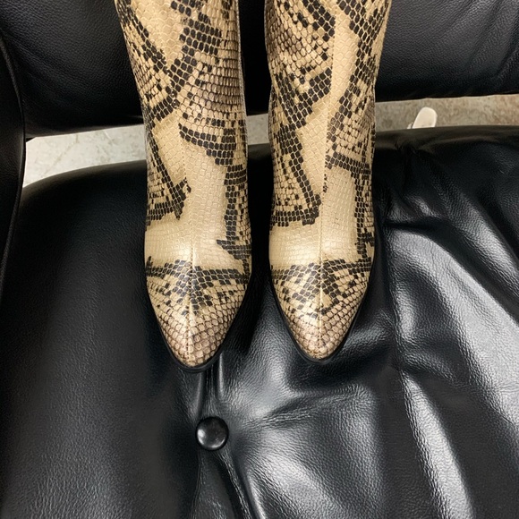 Brown Block Heel Knee High Boot in Faux Snakeskin, Women’s - Picture 11 of 15